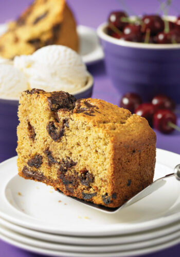 Gluten-Free Olive Oil Cake Recipe with Cherries and Dark Chocolate Chunks